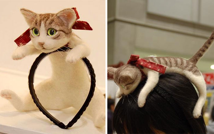 Cat Hairband Lets You Wear An Entire Kitten On Your Head