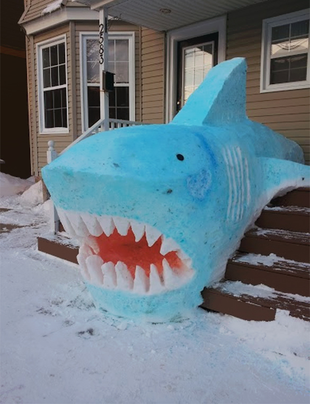 Shark Snow Sculpture