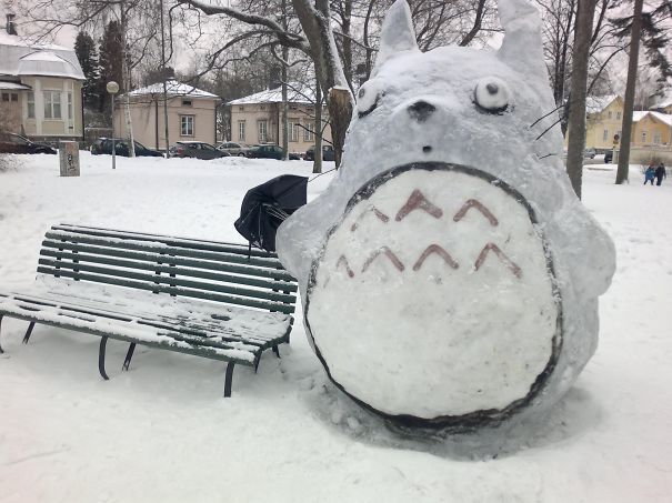 Totoro Snow Sculpture