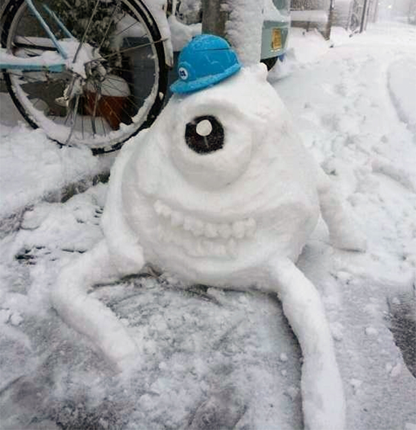 Monsters Inc. Snow Sculpture