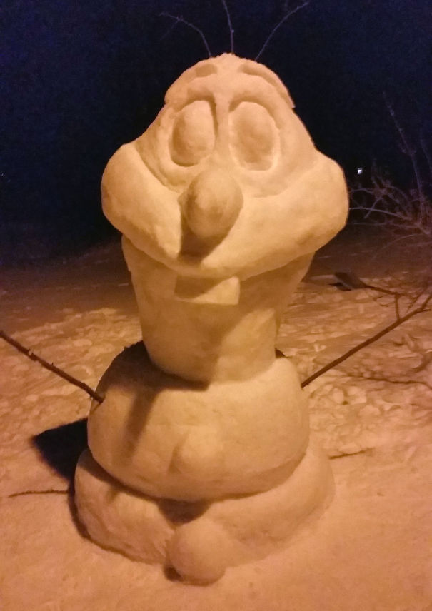 Olaf Snow Sculpture