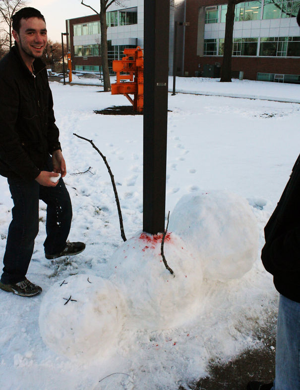 Impaled Snow Man