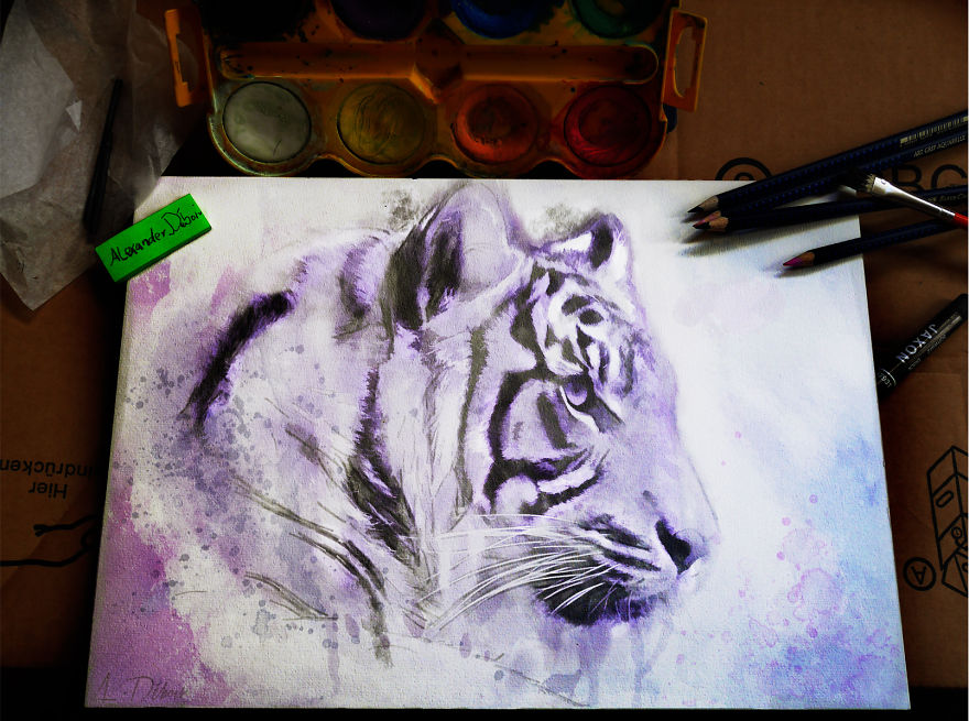Watercolor Tiger, Digital