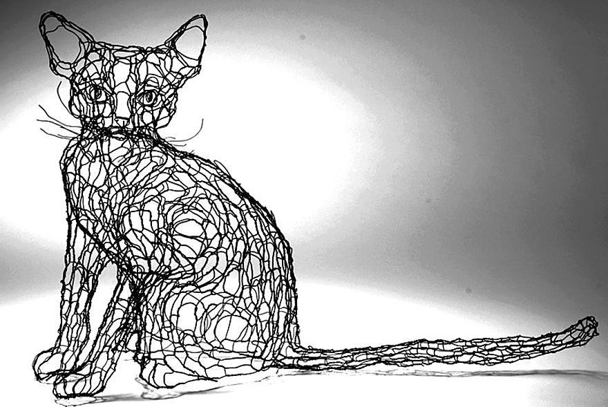 Cat Wire Sculpture