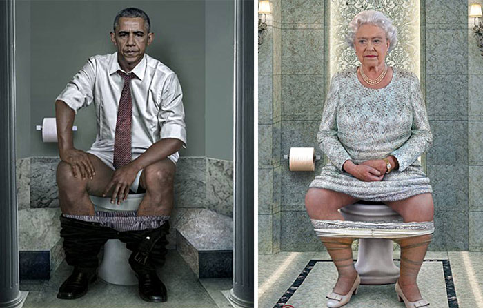 World Leaders Are People Too: Artist Shows Them Doing Their “Duty”
