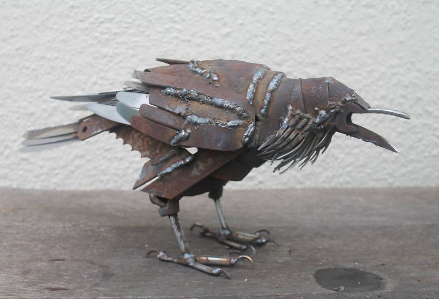 Scrap Metal Raven - Life Size