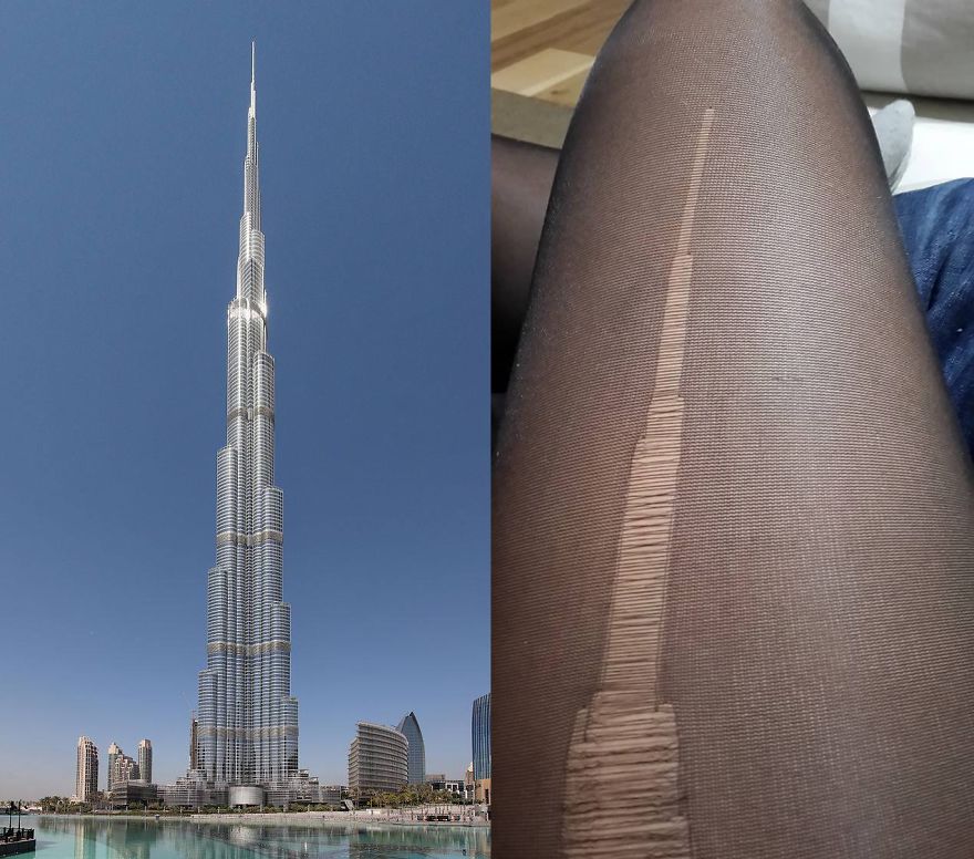 These Ripped Tights Look Like The Burj Khalifa In Dubai