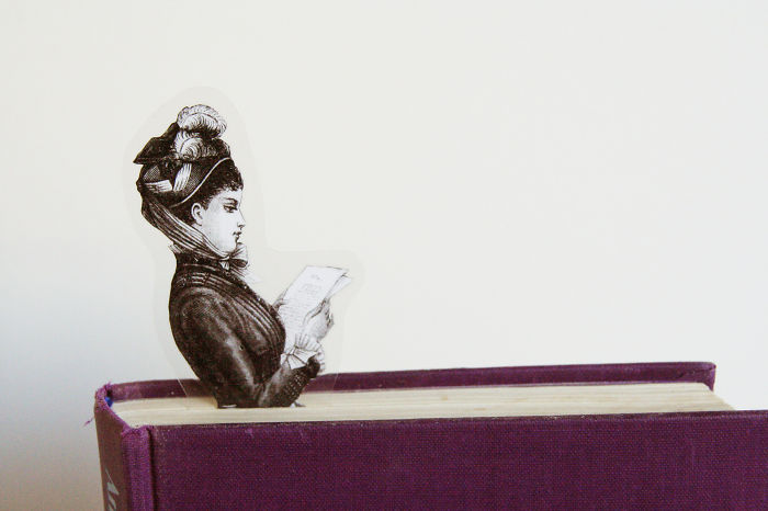 Reading Lady Bookmark, Victorian Lady Image