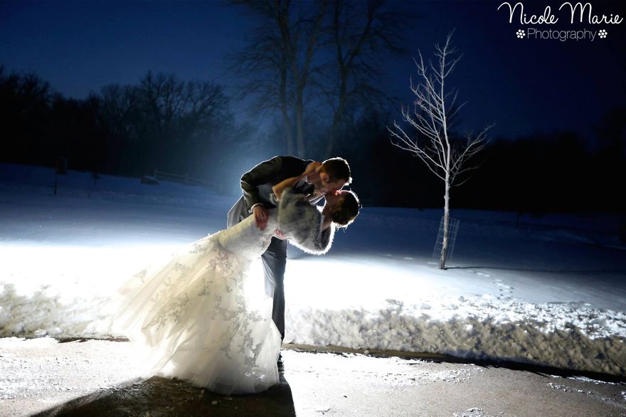 "fire And Ice" Wedding Kiss