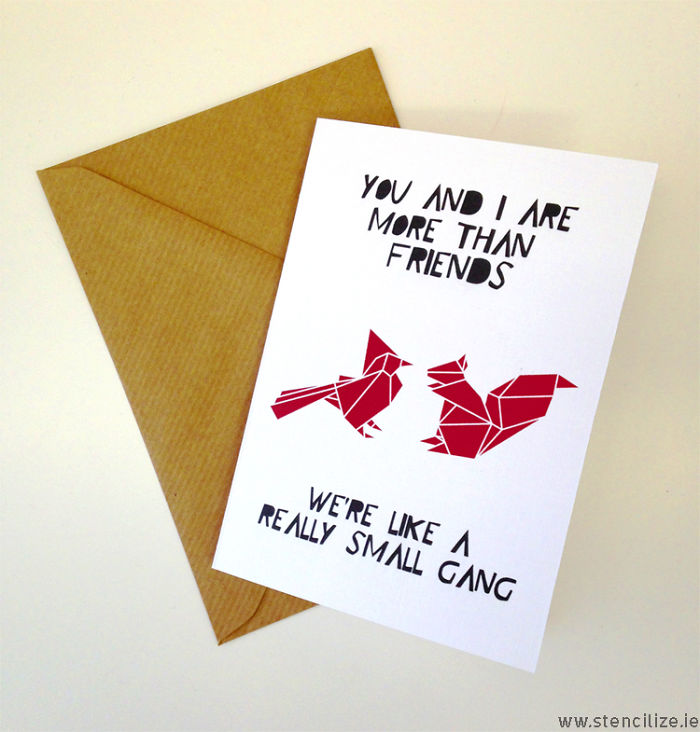 Cute Best Friends Valentines Card,you And I Are More Than Friends, We' Like A Really Small Gang