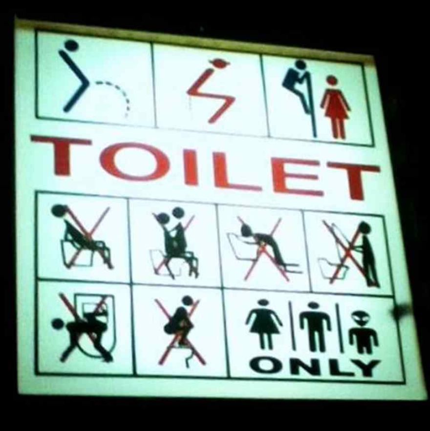 20 Funny & Unique Bathroom Signs From Around The World