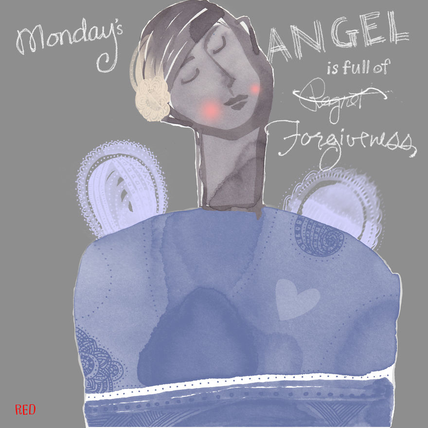 As A Healing Therapy I Drew One Angel A Day For A Month