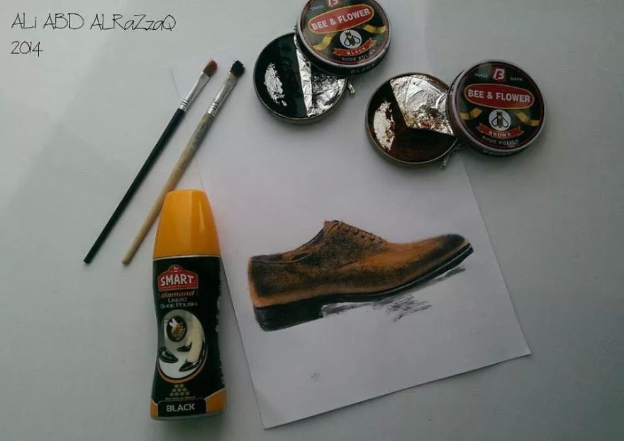 Drwing With Shoes Polish