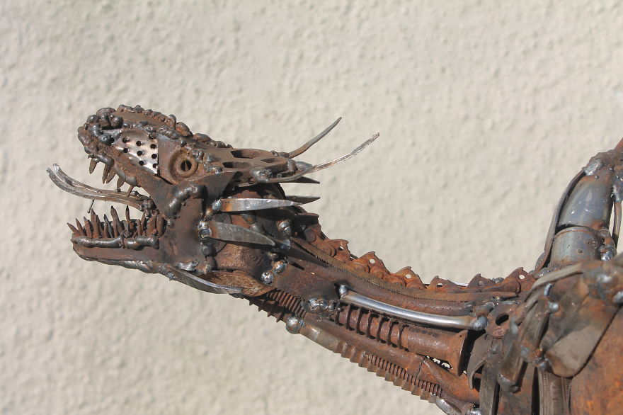 Scrap Metal Dragon (detail)