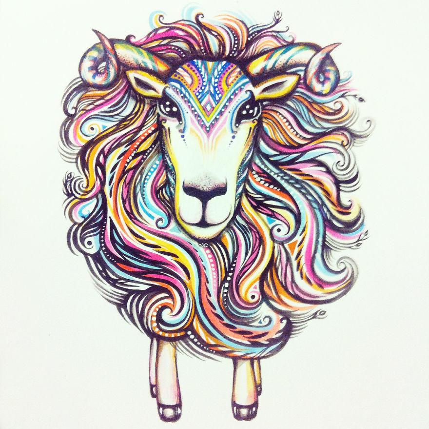 The Sheep: My Watercolor Illustration For The Year Of The Sheep