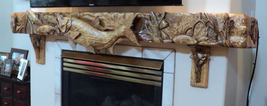 My Hand Carved Fireplace Mantles And Shelves Inspired By My Love Of Marine Life