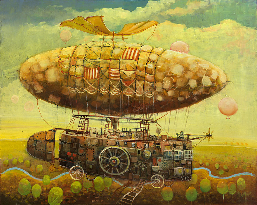Otherworldly Vehicles In Oil Paintings By Lithuanian Artist Modestas Malinauskas