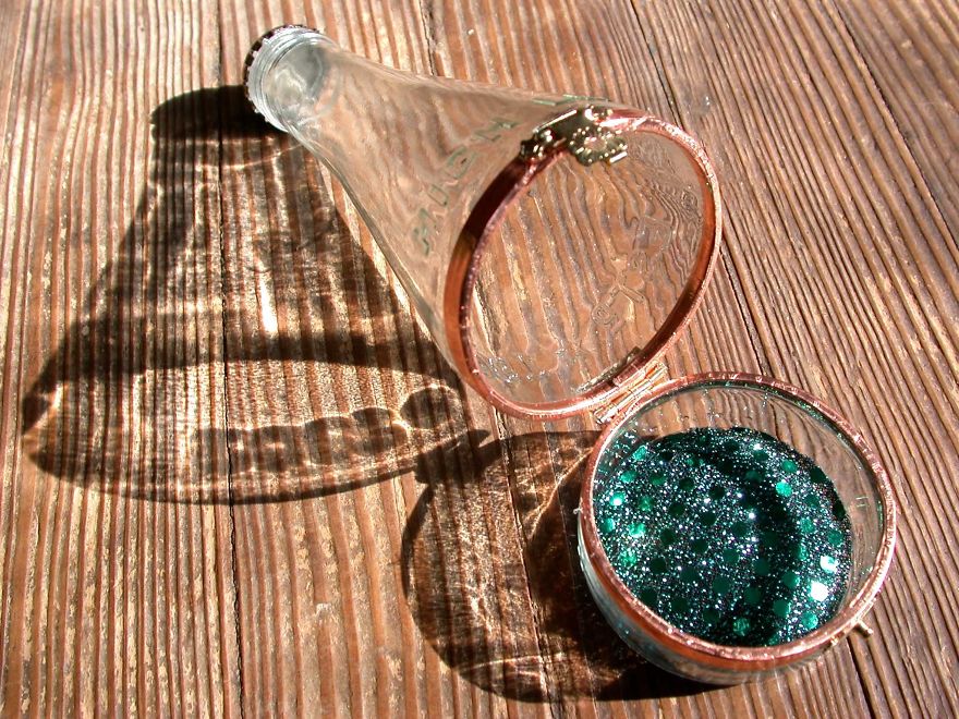 We Turn Trash Into Treasure By Upcycling Beer And Wine Bottles Into Glass Boxes And Ornaments!