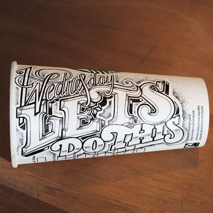 Coffee Time: I Use Paper Coffee Cups To Create Elaborate Typographic Illustrations