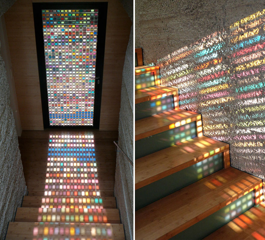 Stained-Glass Door Made Of Pantone Swatches
