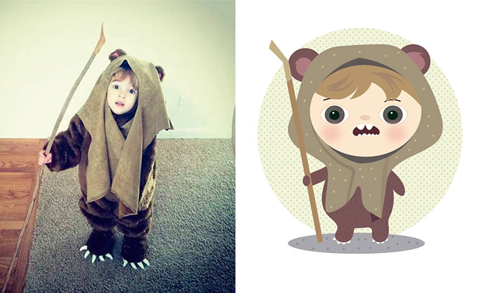 I Take Children’s Photos From The Internet And Turn Them Into Playful Illustrations