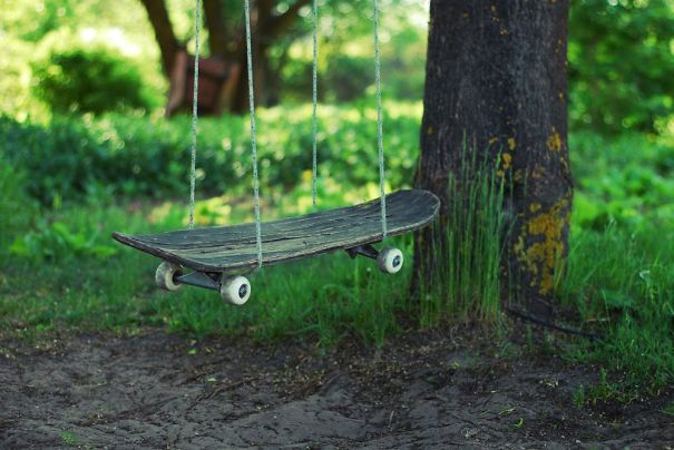 Skateboard Turned Into Swings