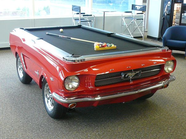 Car Turned Into Pool Table
