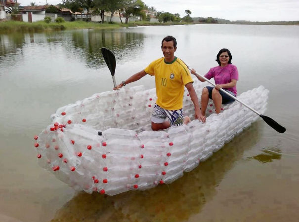 Plastic Bottles Turned Into A Boat