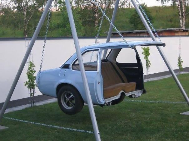 Car Turned Into A Swing