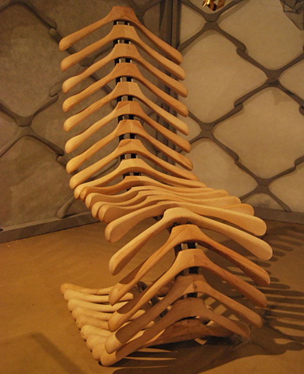 Coat Hangers Turned Into A Chair