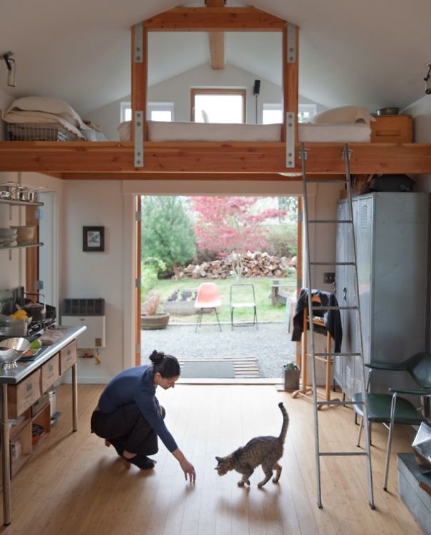 Artist Turns Old Garage Into Mini Dream Home
