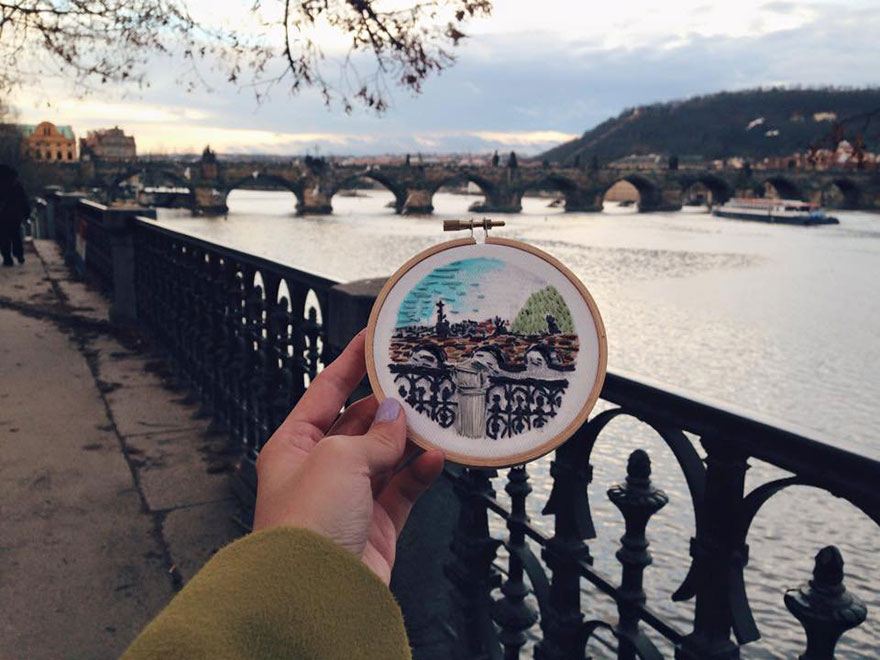 Sew Wanderlust: Instead Of Taking Photos, This Designer Embroiders Her Travels On-Site