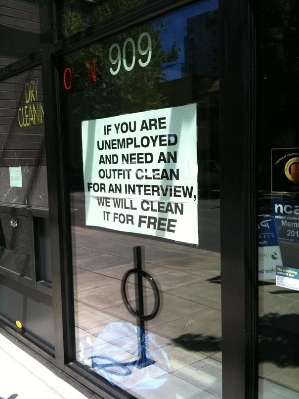 Free Dryclean For Jobless People