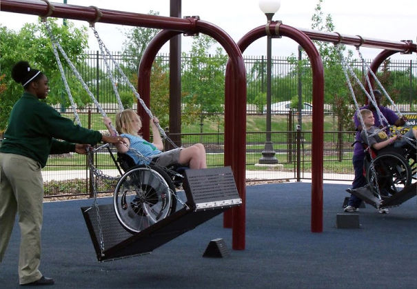 People Built Swings For Children In Wheelchairs