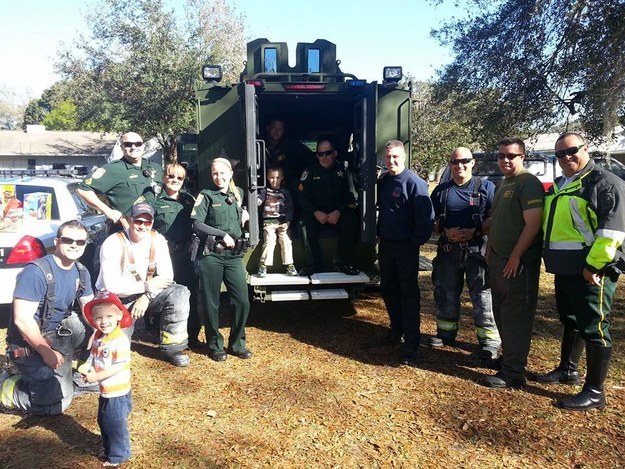 No Classmates Showed Up For This Little Autistic Boy's Birthday. His Mom Asked For Help On Facebook And These Amazing Firefighters, Officers And Local Kids Came
