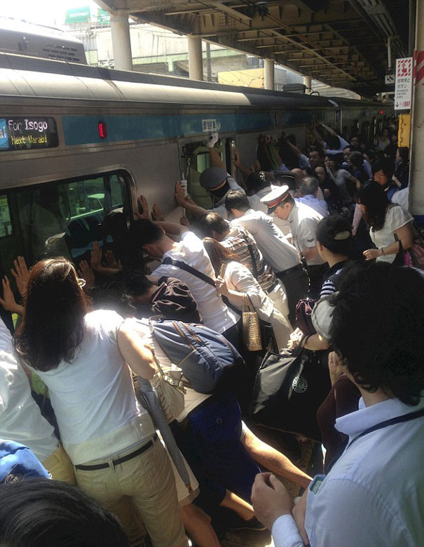 Dozens Of Japanese Train Passengers Pushed 32-Ton Train Car Away From Platform To Free Woman Trapped In Gap