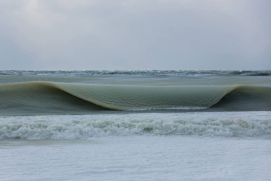 Freezing Ocean Waves In Nantucket Are Rolling In As Slush