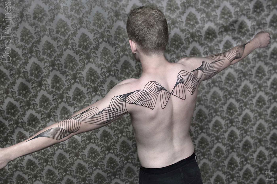 Geometric Line Tattoos By Chaim Machlev Elegantly Flow Across The Human Body