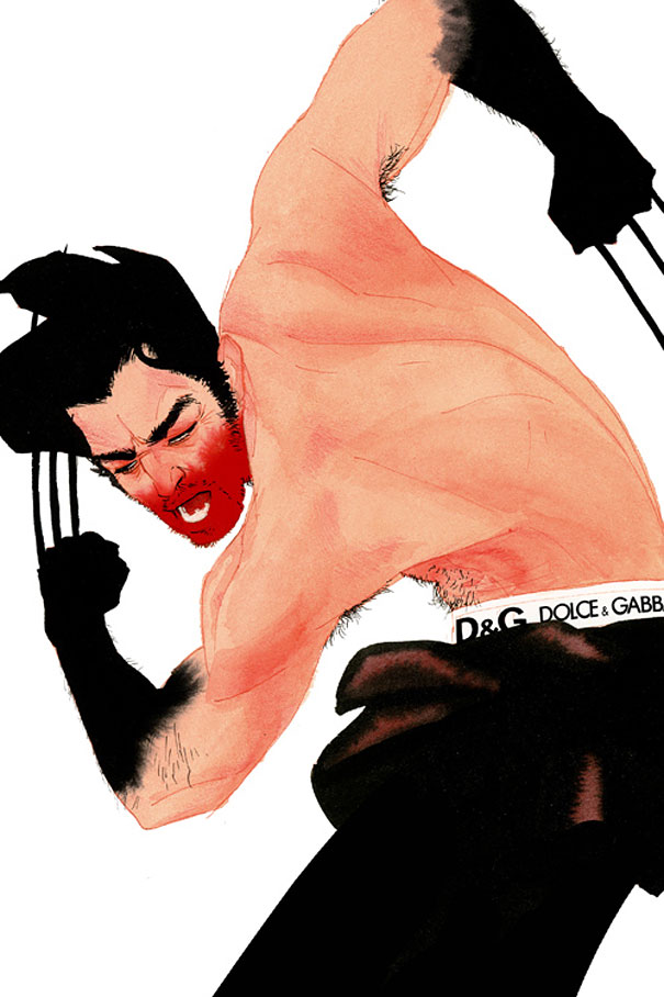 Kevin Wada Draws Marvel Superheroes As Sleek And Smug Fashion Models
