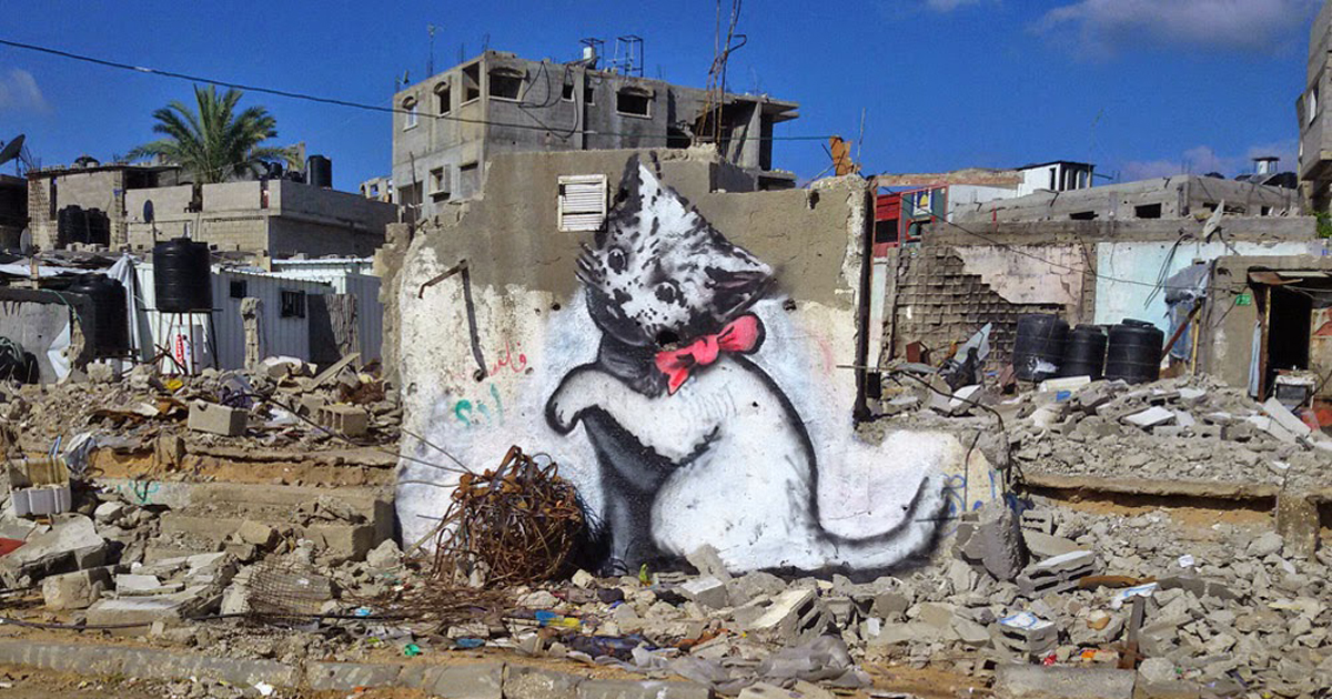 Banksy Sneaks Into Gaza To Create Controversial Street Art Bored Panda