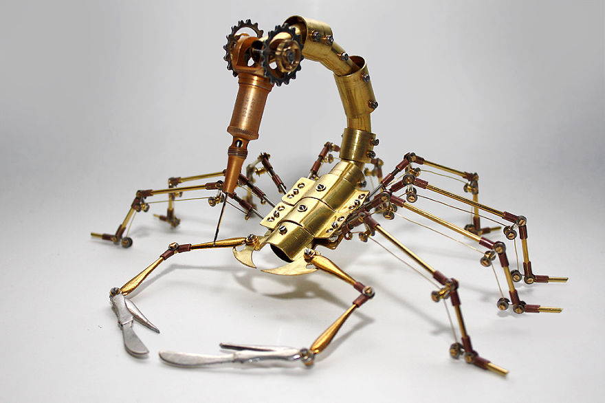 Scorpion Sculpture Made From Recycled Materials