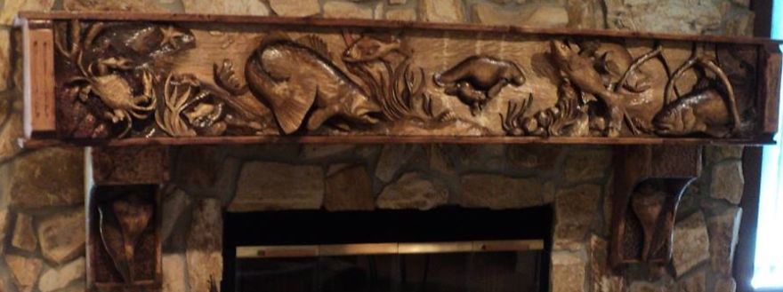 My Hand Carved Fireplace Mantles And Shelves Inspired By My Love Of Marine Life