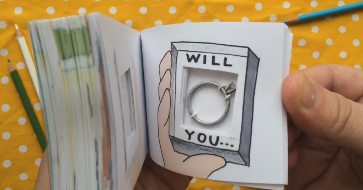 Artist Creates Flipbook Animation With Hidden Ring Inside For Marriage  Proposal | Bored Panda