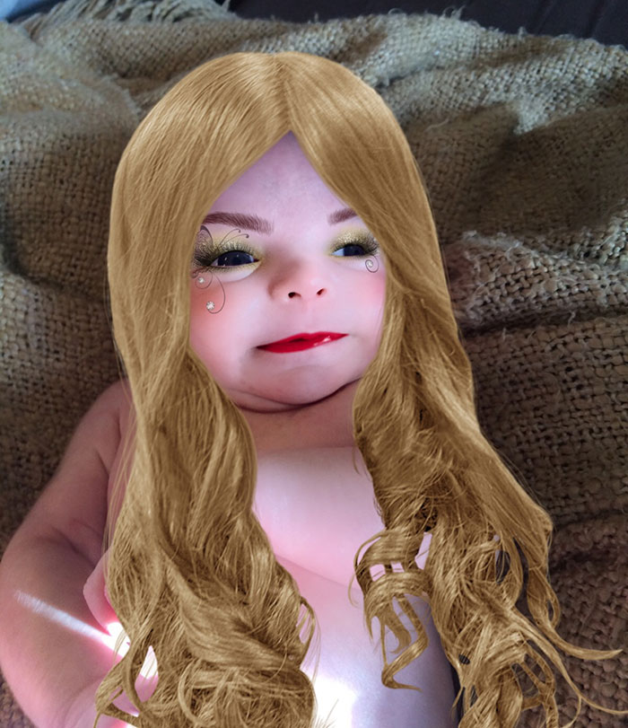 Mom Tries Out A Makeup App On Her 7-Week-Old Son