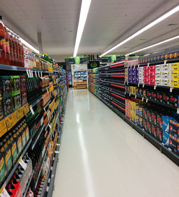 Supermarket Aisle Before The Doors Were Opened