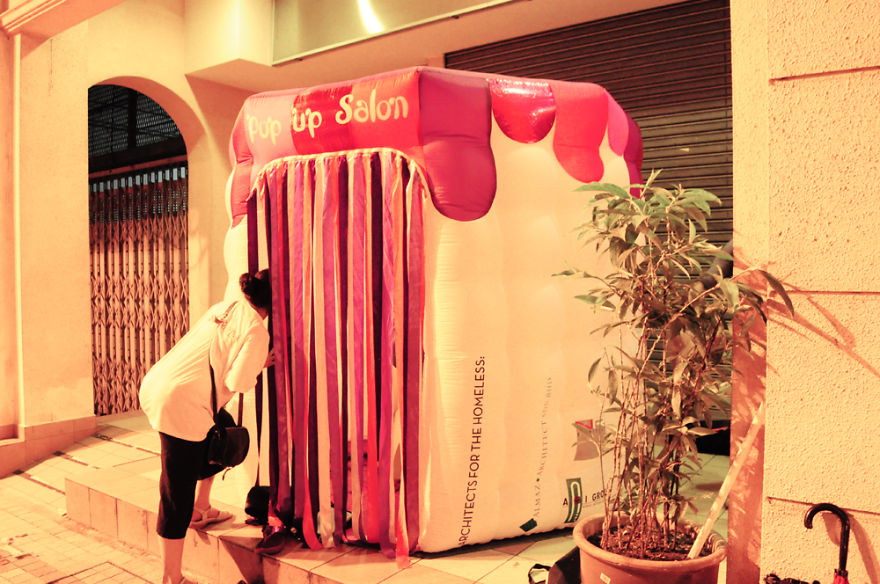 See How Clever Design, An Inflatable And A Motley Crew Of Hairstylists Can Help The Homeless!