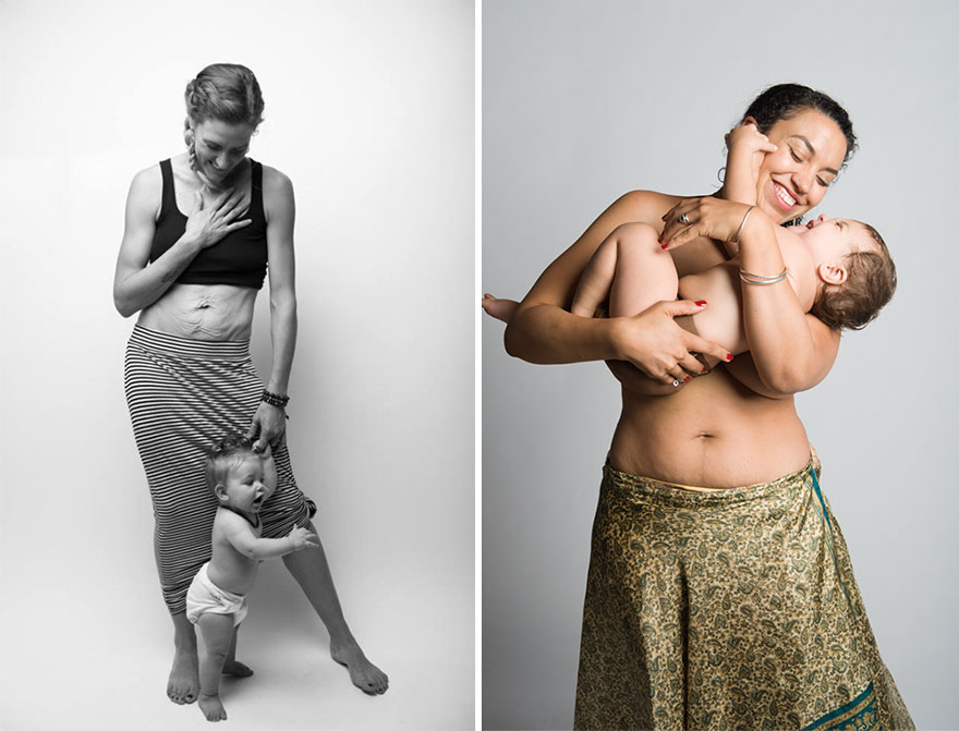 Post-Pregnancy Photo Series Shows How Mothers' Bodies Look After Giving Birth