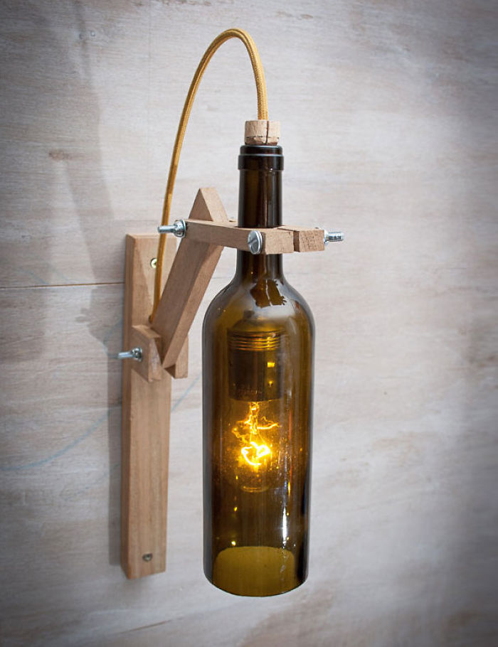 Wine Bottle Turned Into A Lamp Bored Panda