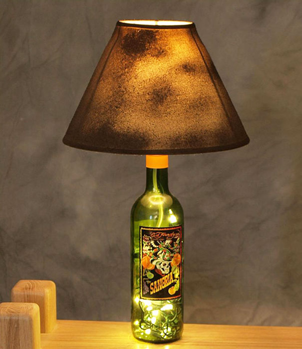 Wine Bottle Turned Into A Lamp