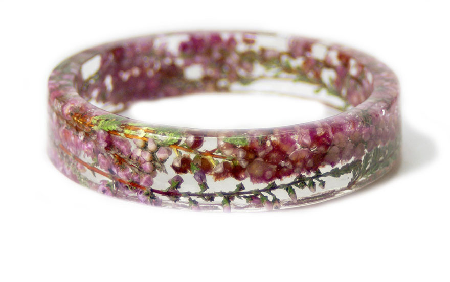 Flowers Frozen in Time Inside Handmade Resin Bracelets